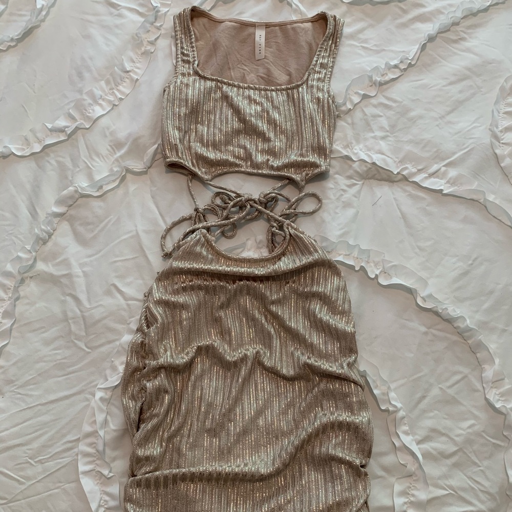Two-piece Metallic Party Dress